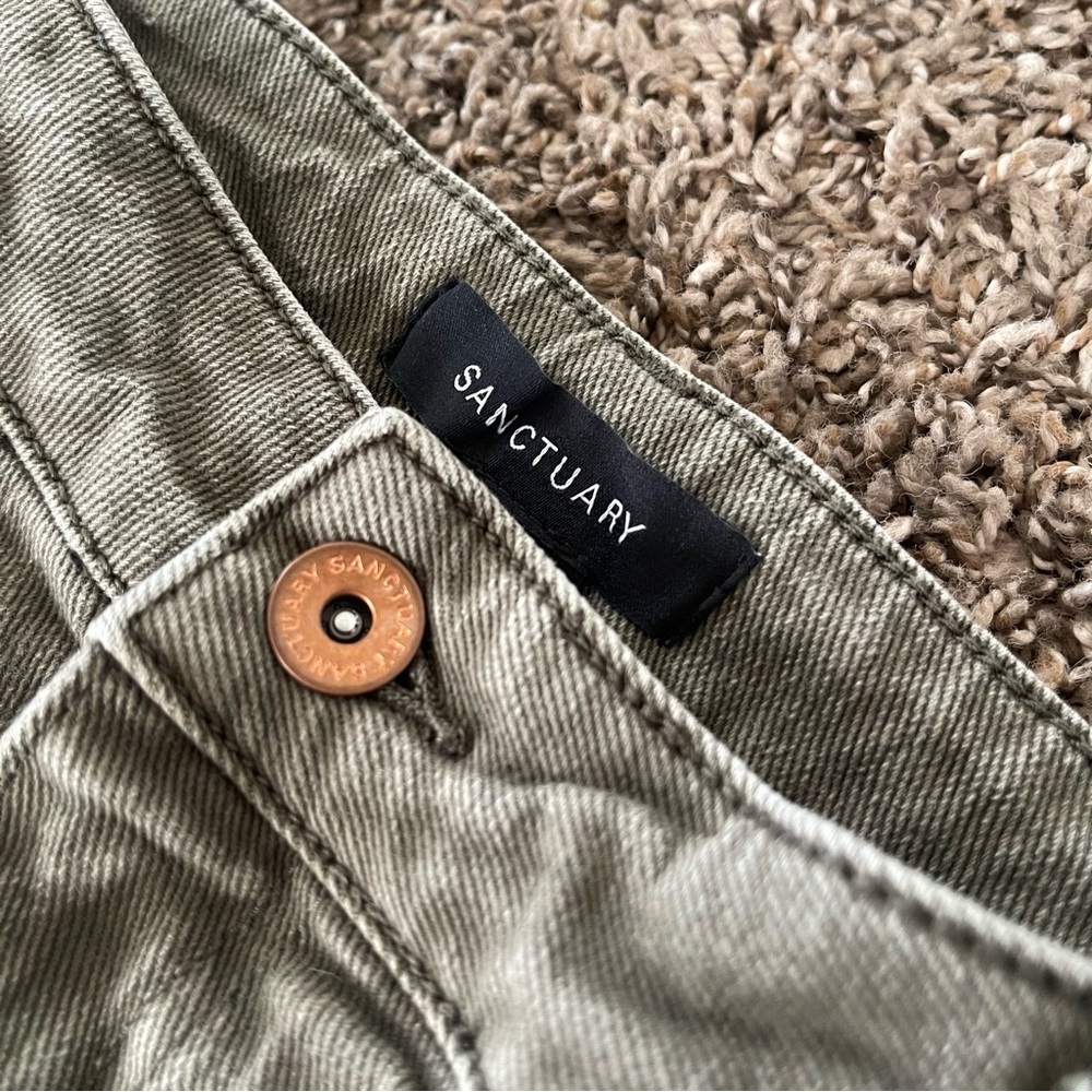 Sanctuary The Marine Crop Standard Rise Wide Leg Jeans Gray Wash Women's Size 26 - Picture 7 of 10